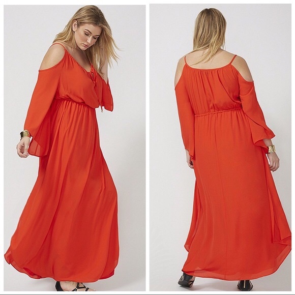 Lane Bryant Dresses & Skirts - Cool & springy! Lane Bryant cold-shoulder Maxi